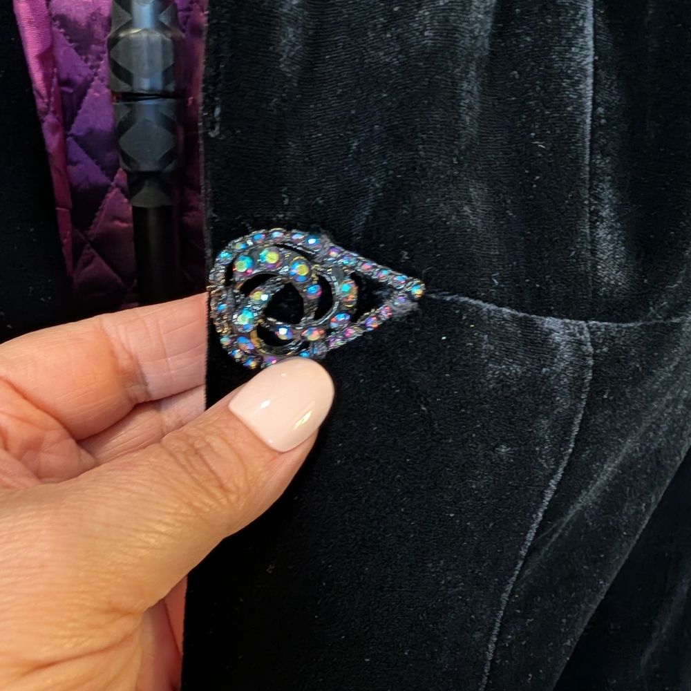 Nanette Lepore Elegant Black Velvet Cape like Jacket - Picture 3 of 11